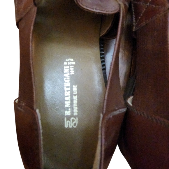 R. Martegani Handmade In Italy Brown Leather Men's Shoes Size 10 - Picture 8 of 11